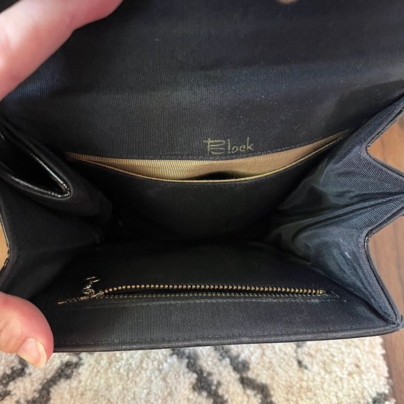 Vintage Black and Gold Block Handbag with Adjustable Strap - Picture 5 of 5